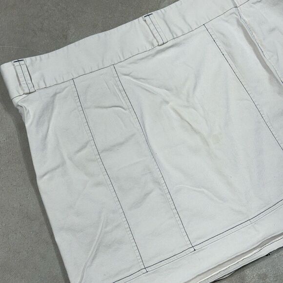 LL Bean Size 20 Beige Canvas A-Line Visible Stitching Button Front Skirt Y2K - Picture 10 of 10